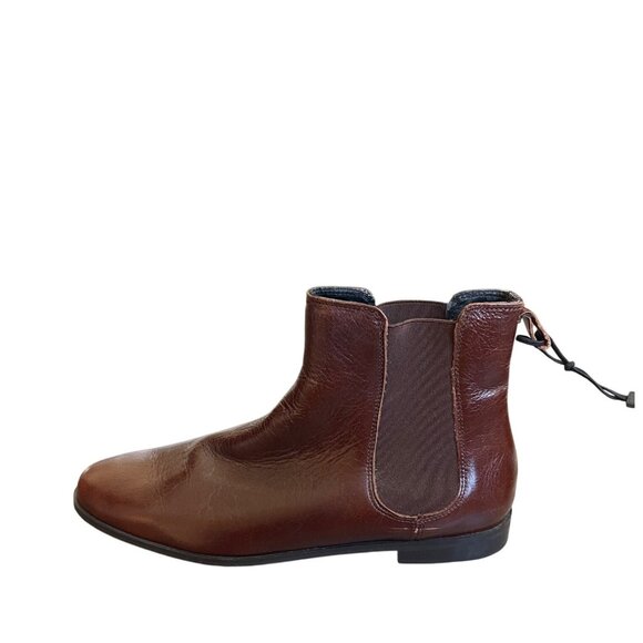 Zara Brown Leather Chelsea Ankle Boot Size 9 EU Size 40 NWT Genuine Slip On - Picture 5 of 13